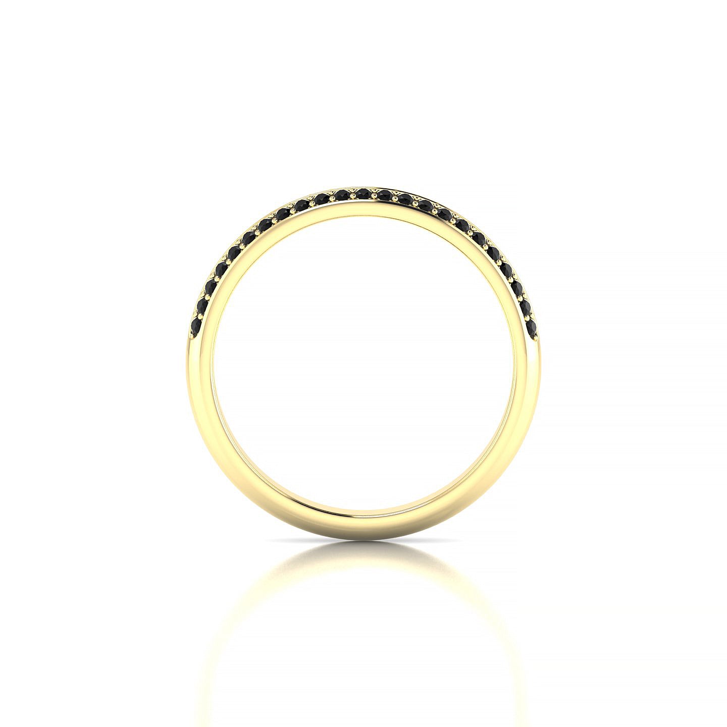 Fascination | 18k Yellow Gold 1.1 mm Round Black Diamond Ring