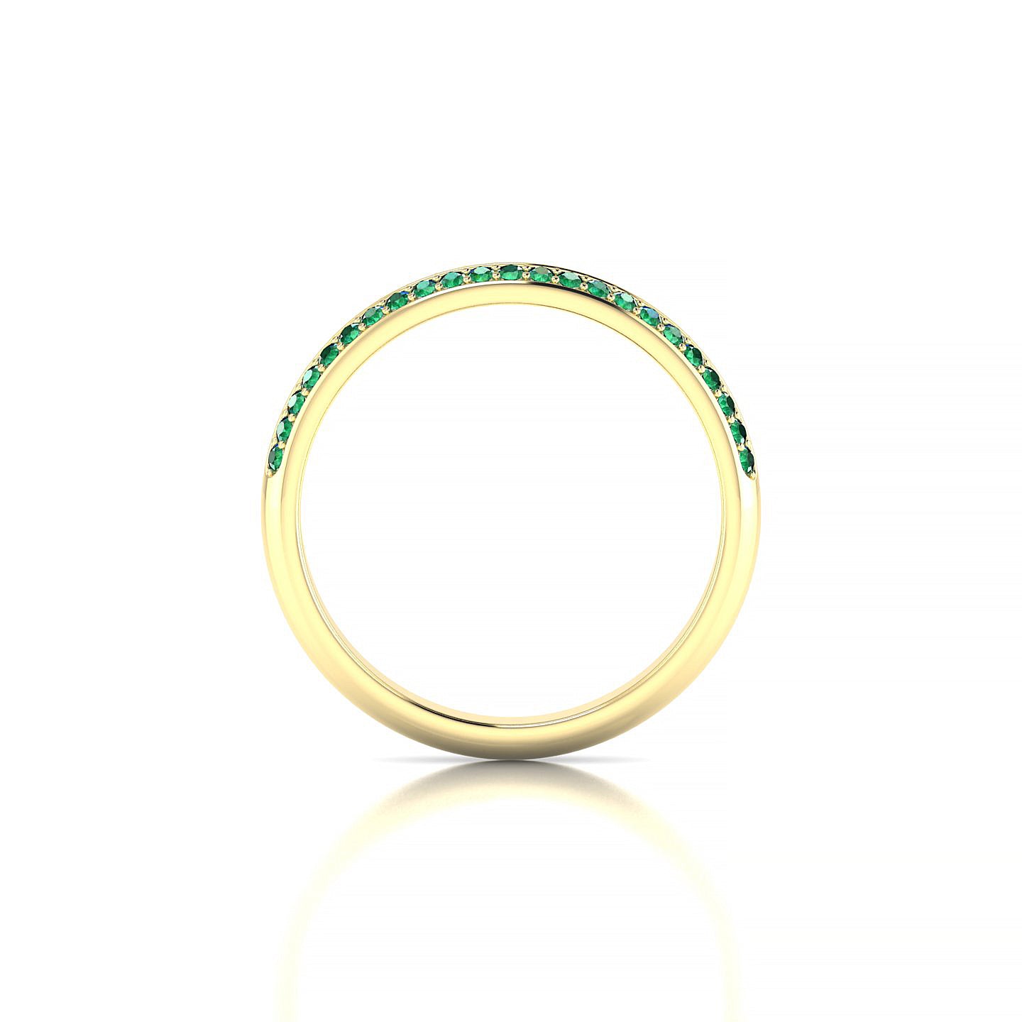 Fascination | 18k Yellow Gold 1.1 mm Round Emerald Ring