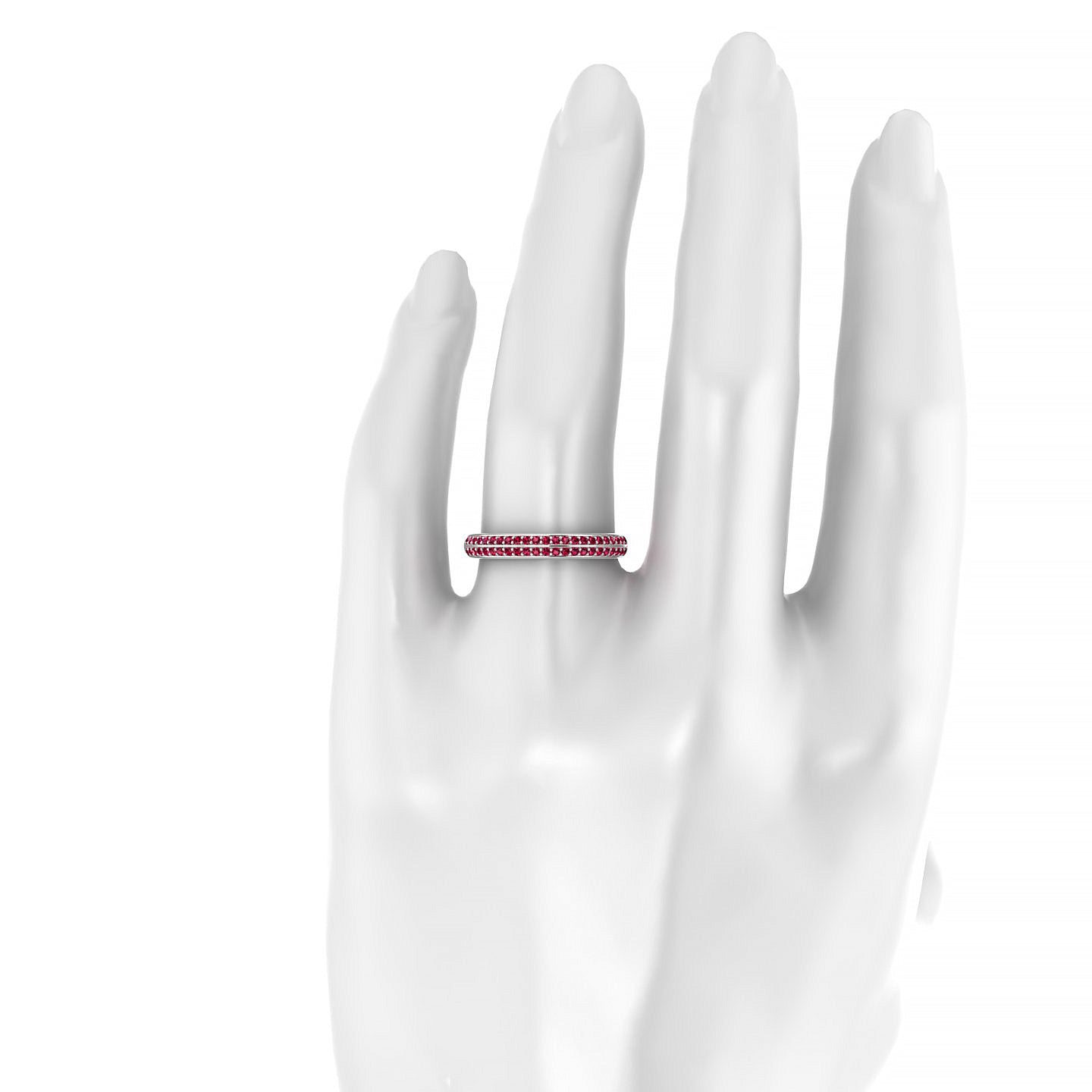 Fascination | 18k White Gold 1.1 mm Round Ruby Ring