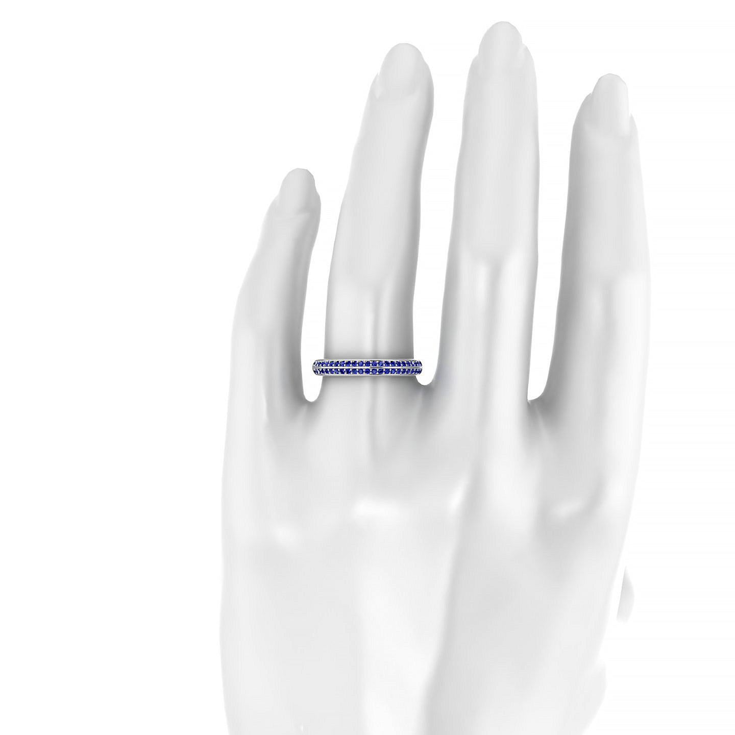 Fascination | 18k White Gold 1.1 mm Round Sapphire Ring