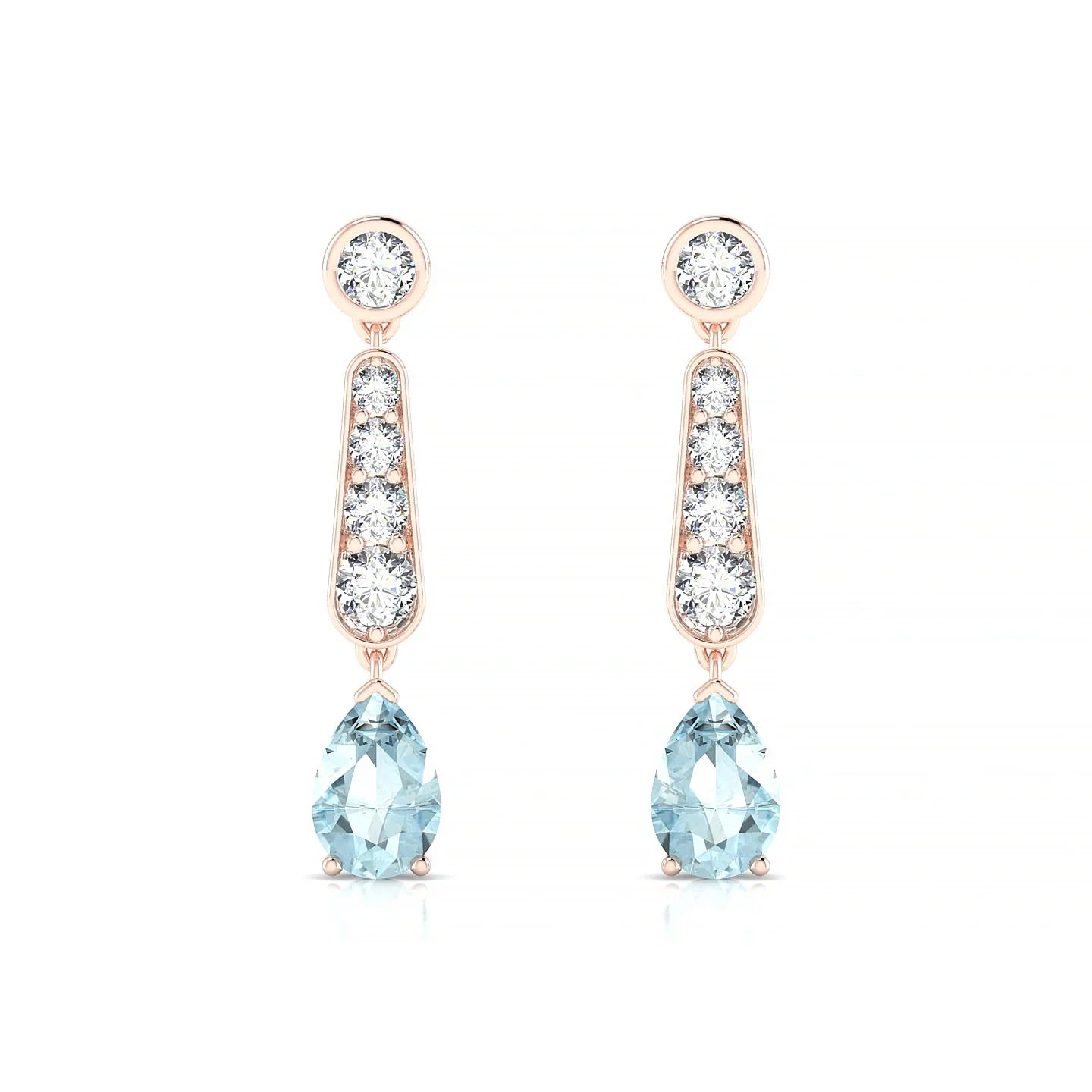 Favor | 18k Rose Gold 6 x 4 mm Pear Aquamarine Earrings