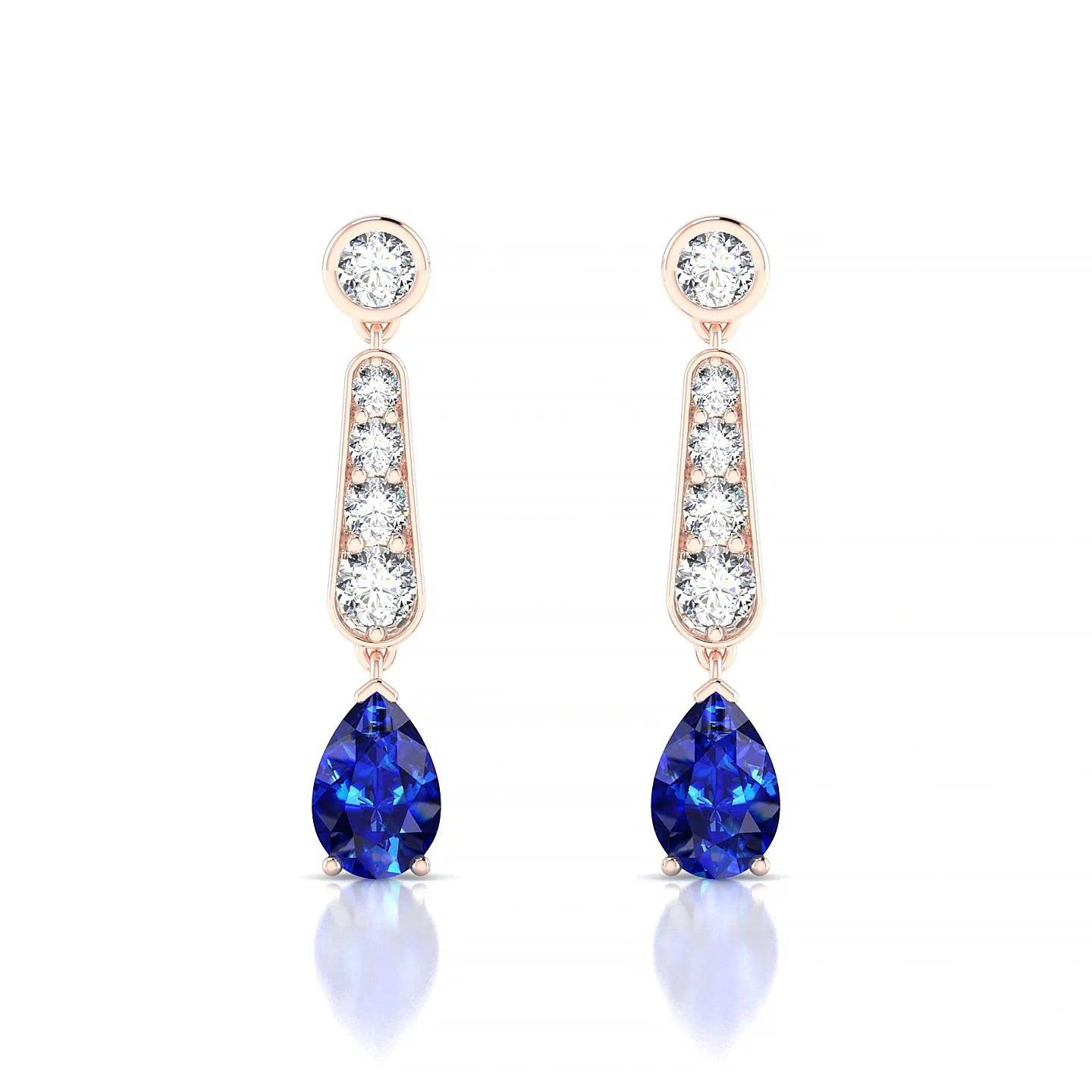 Favor | 18k Rose Gold 6 x 4 mm Pear Sapphire Earrings