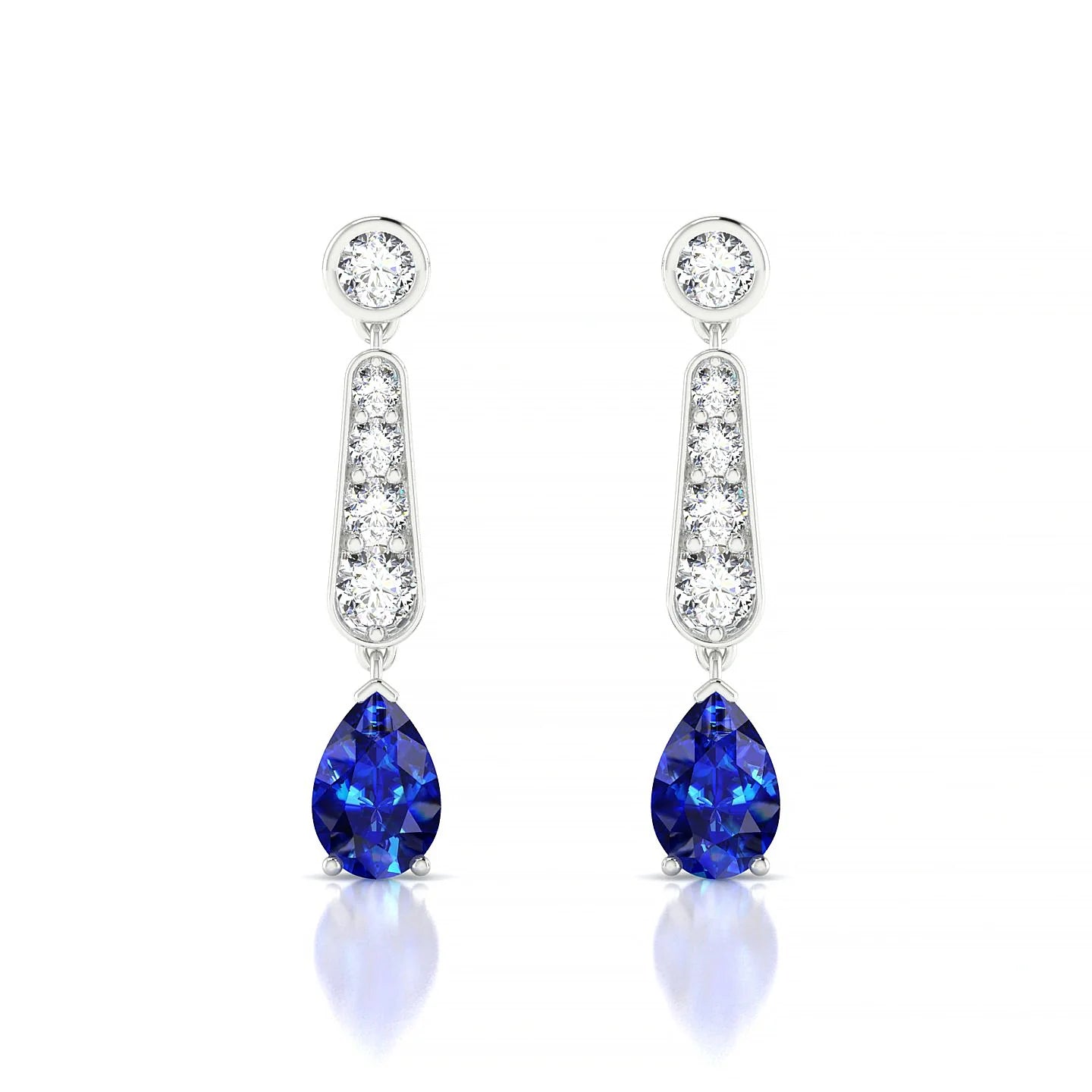 Favor | 18k White Gold 6 x 4 mm Pear Sapphire Earrings
