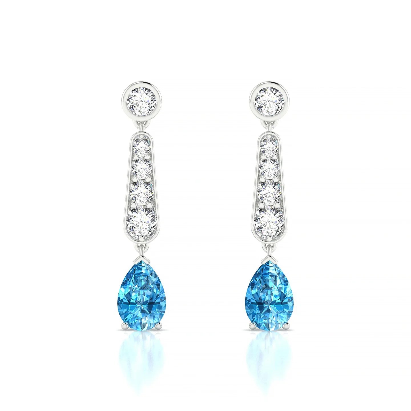 Favor | 18k White Gold 6 x 4 mm Pear Topaz Earrings