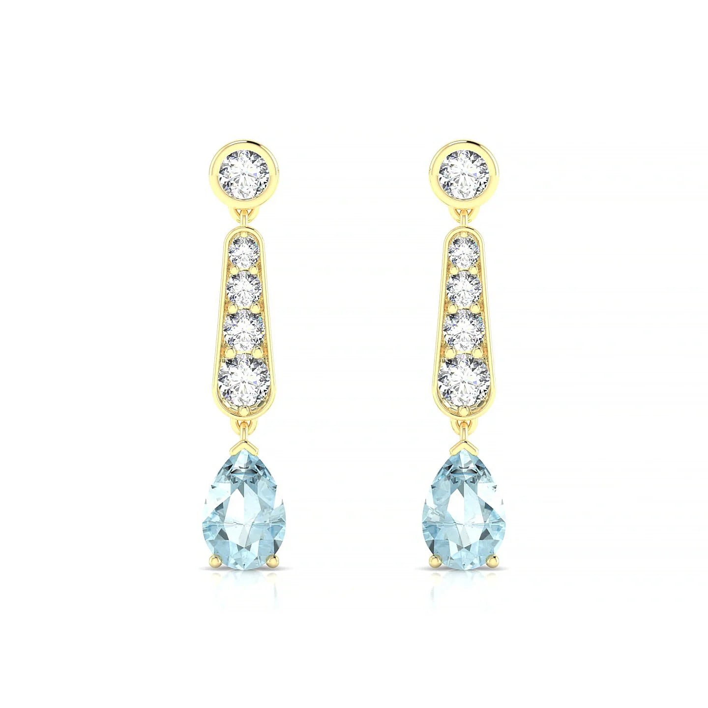 Favor | 18k Yellow Gold 6 x 4 mm Pear Aquamarine Earrings