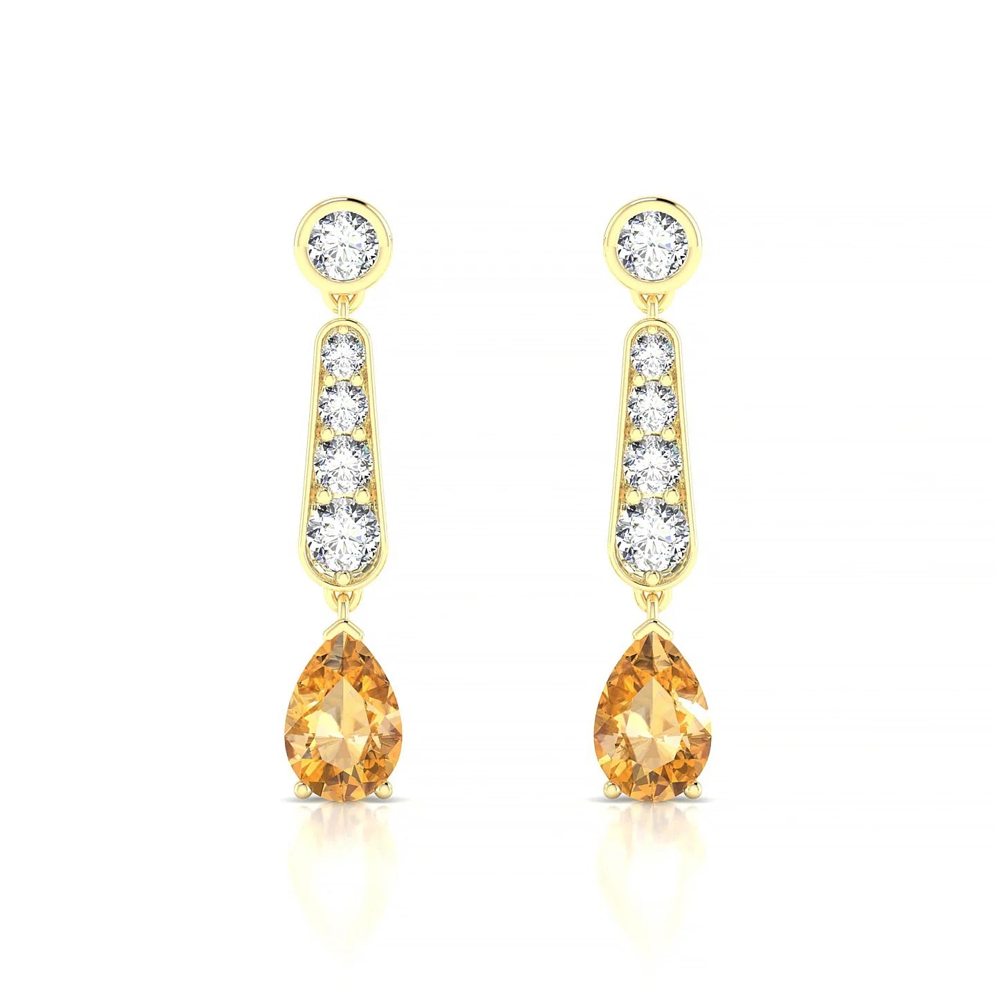 Favor | 18k Yellow Gold 6 x 4 mm Pear Citrine Earrings