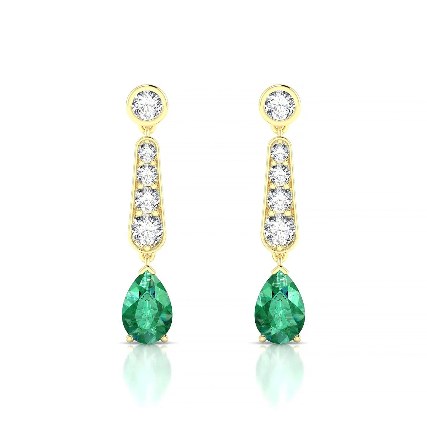 Favor | 18k Yellow Gold 6 x 4 mm Pear Emerald Earrings