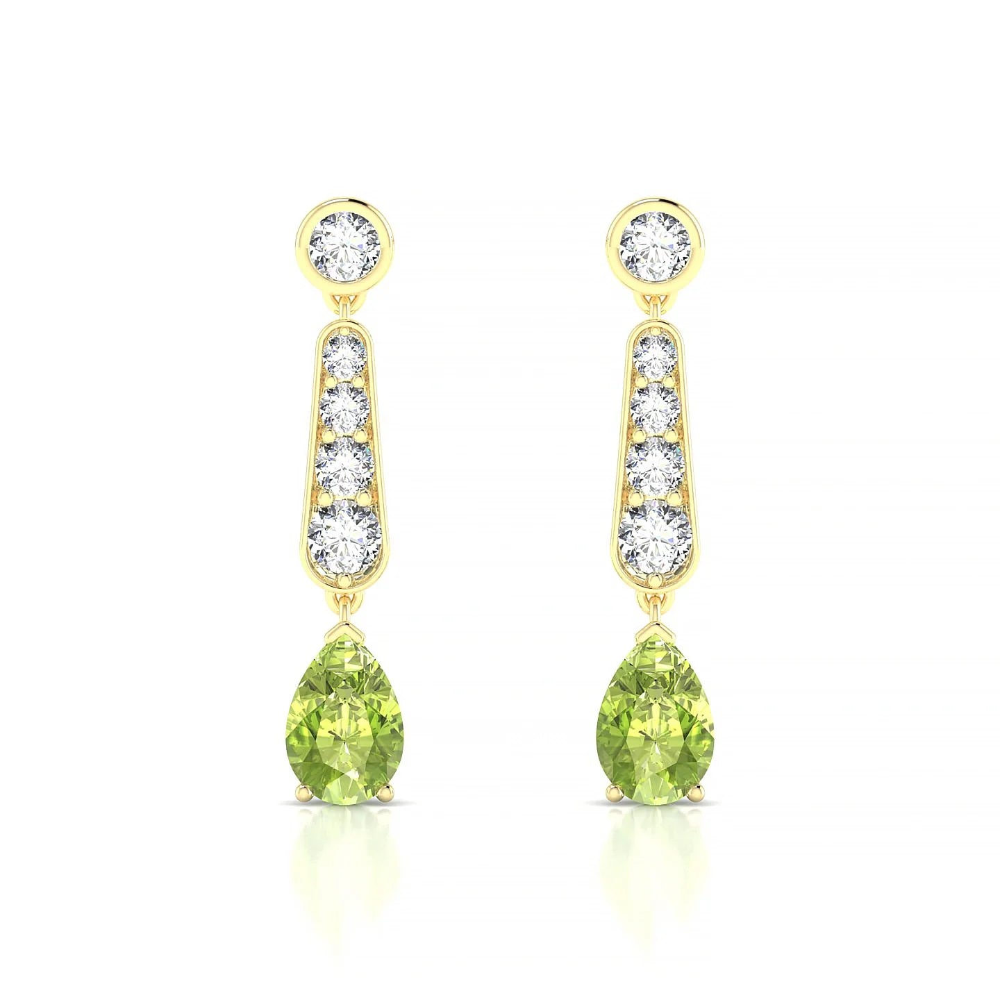 Favor | 18k Yellow Gold 6 x 4 mm Pear Peridot Earrings