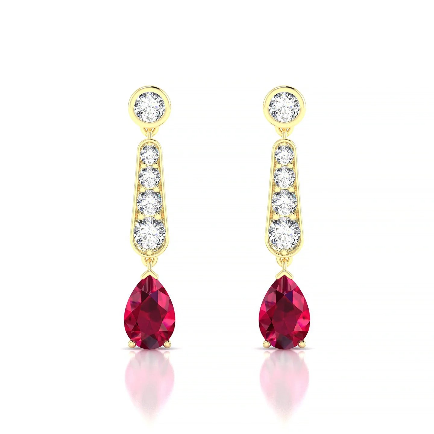 Favor | 18k Yellow Gold 6 x 4 mm Pear Ruby Earrings