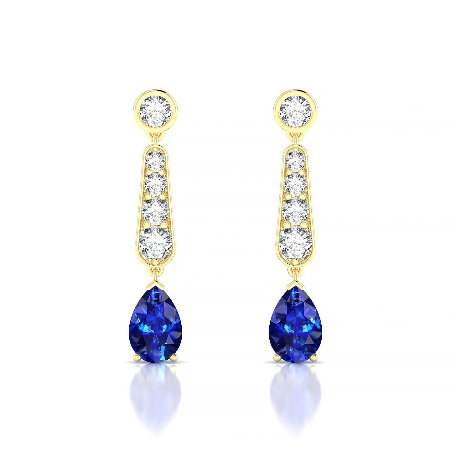 Favor | 18k Yellow Gold 6 x 4 mm Pear Sapphire Earrings