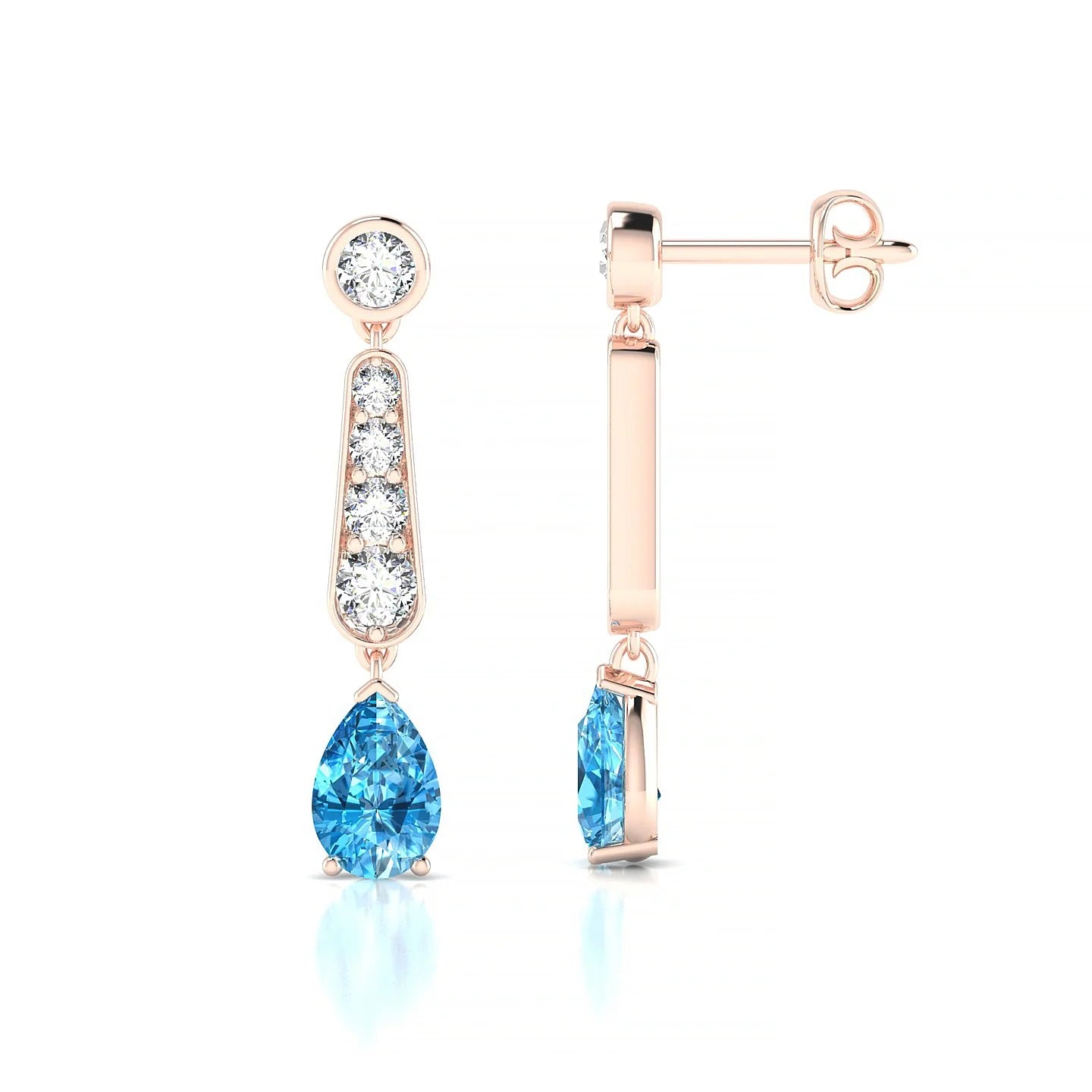Favor | 18k Rose Gold 6 x 4 mm Pear Topaz Earrings