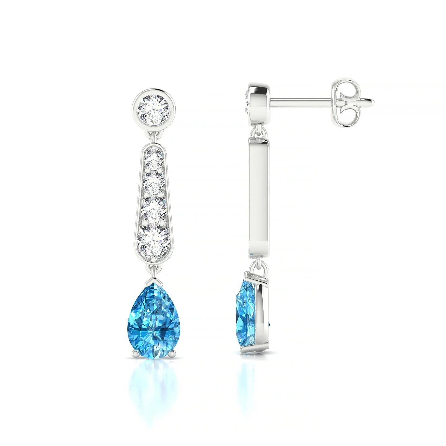 Favor | 18k White Gold 6 x 4 mm Pear Topaz Earrings