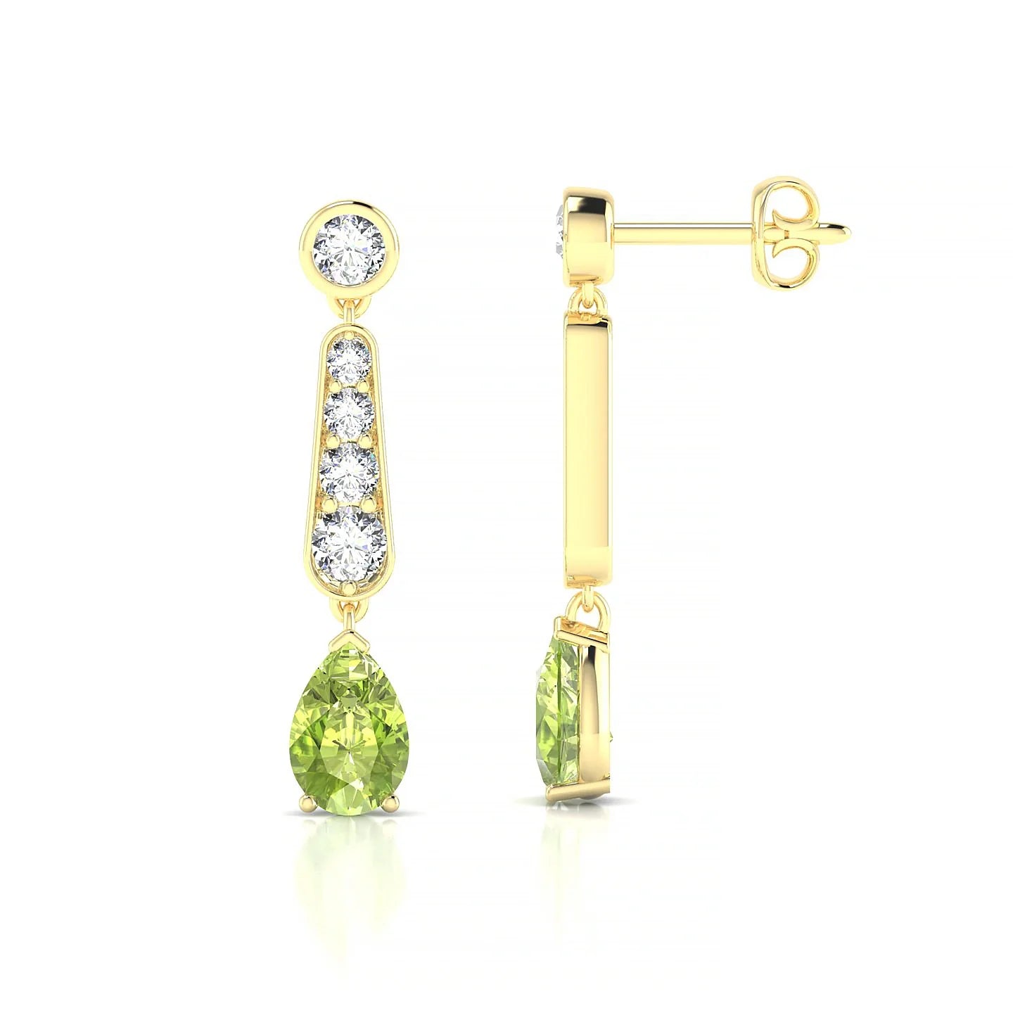 Favor | 18k Yellow Gold 6 x 4 mm Pear Peridot Earrings
