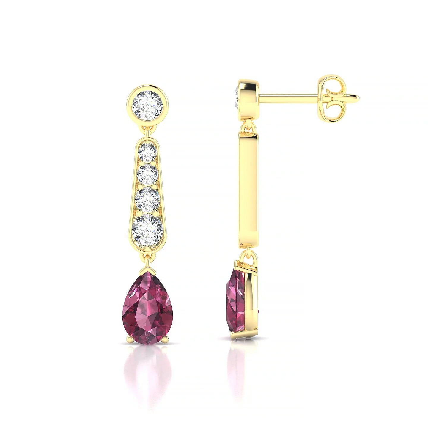 Favor | 18k Yellow Gold 6 x 4 mm Pear Rhodolite Earrings