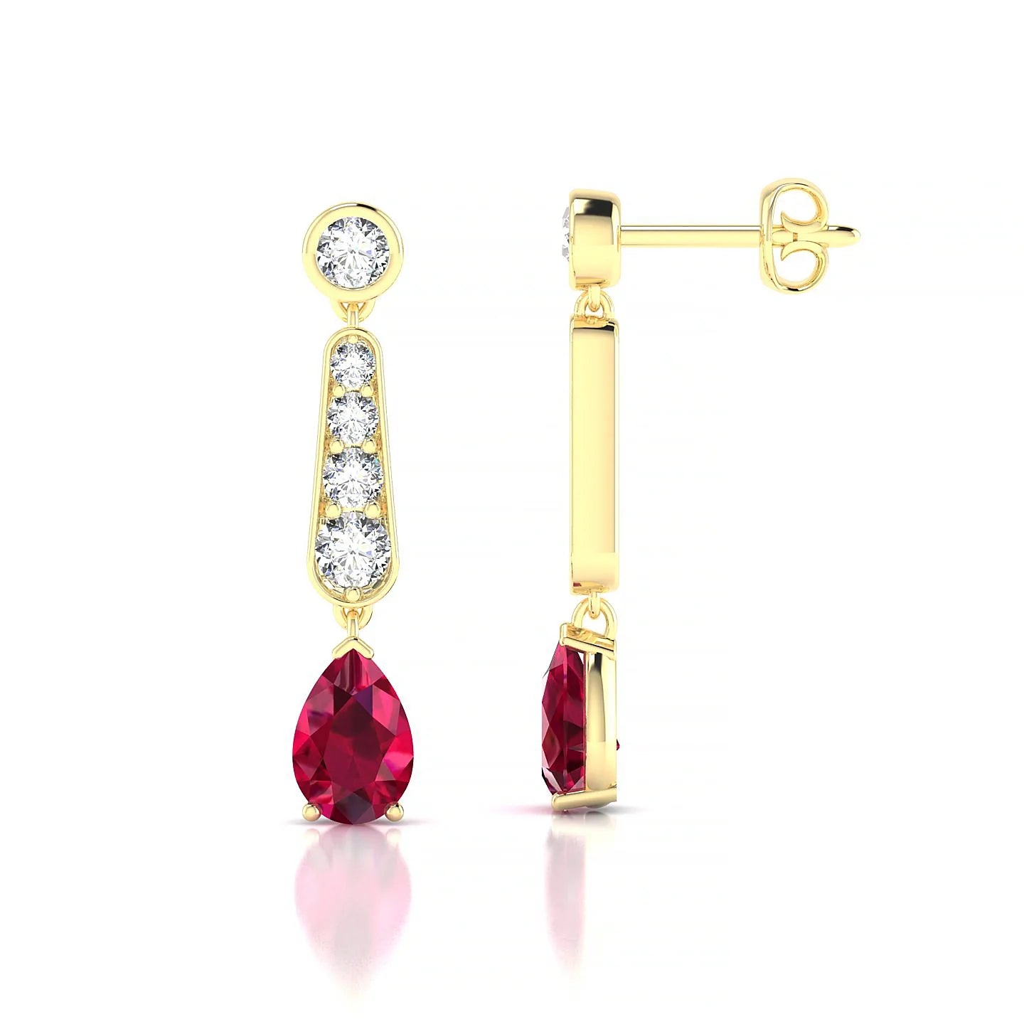 Favor | 18k Yellow Gold 6 x 4 mm Pear Ruby Earrings