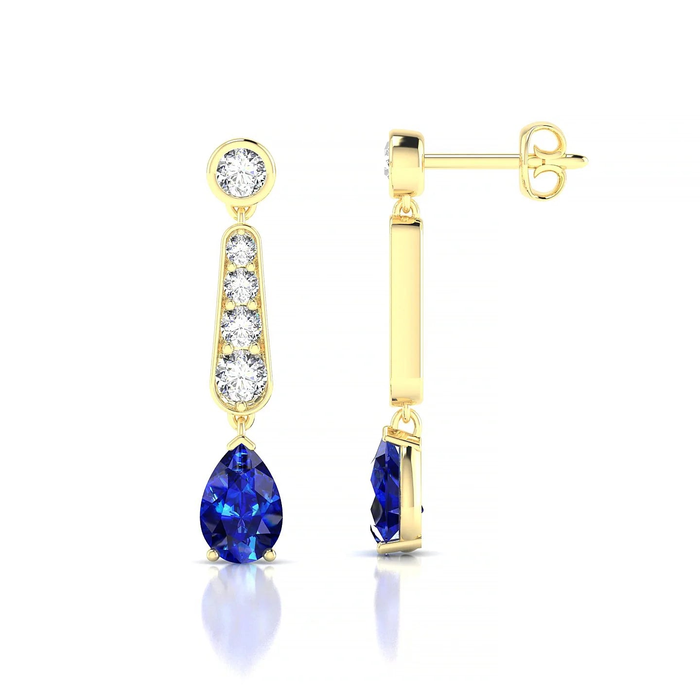 Favor | 18k Yellow Gold 6 x 4 mm Pear Sapphire Earrings