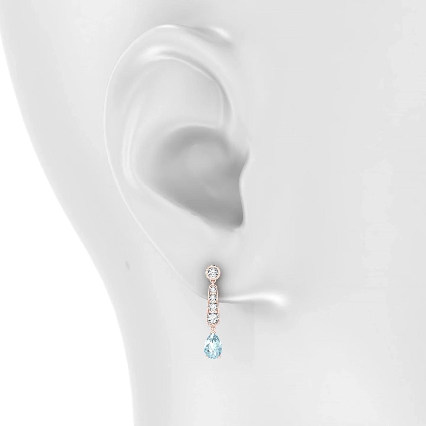 Favor | 18k Rose Gold 6 x 4 mm Pear Aquamarine Earrings