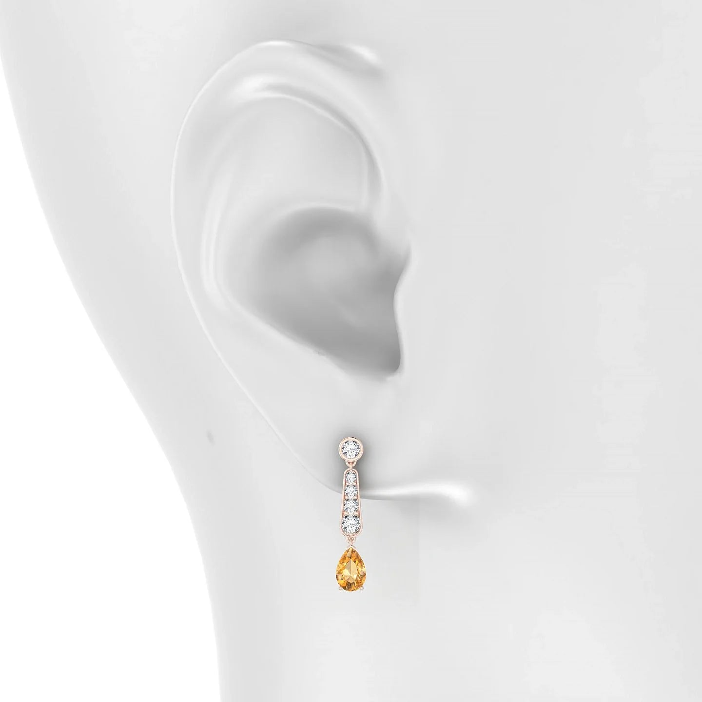Favor | 18k Rose Gold 6 x 4 mm Pear Citrine Earrings