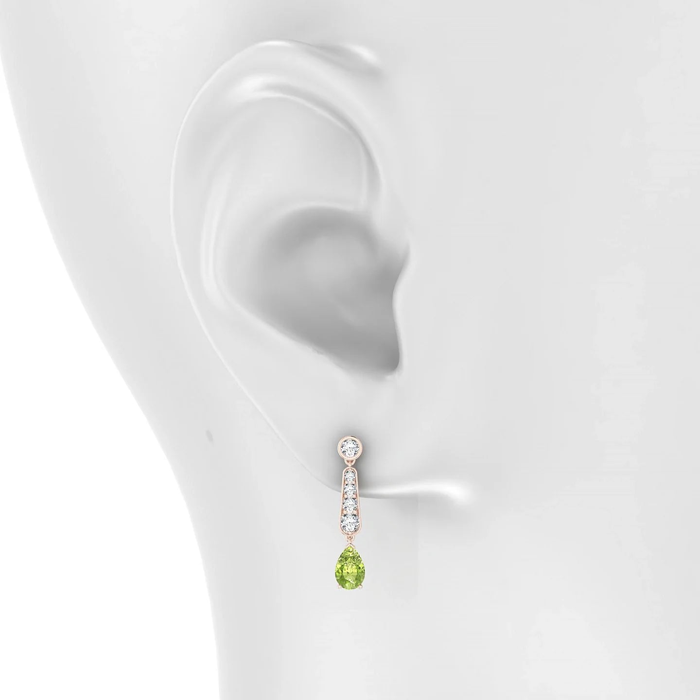 Favor | 18k Rose Gold 6 x 4 mm Pear Peridot Earrings