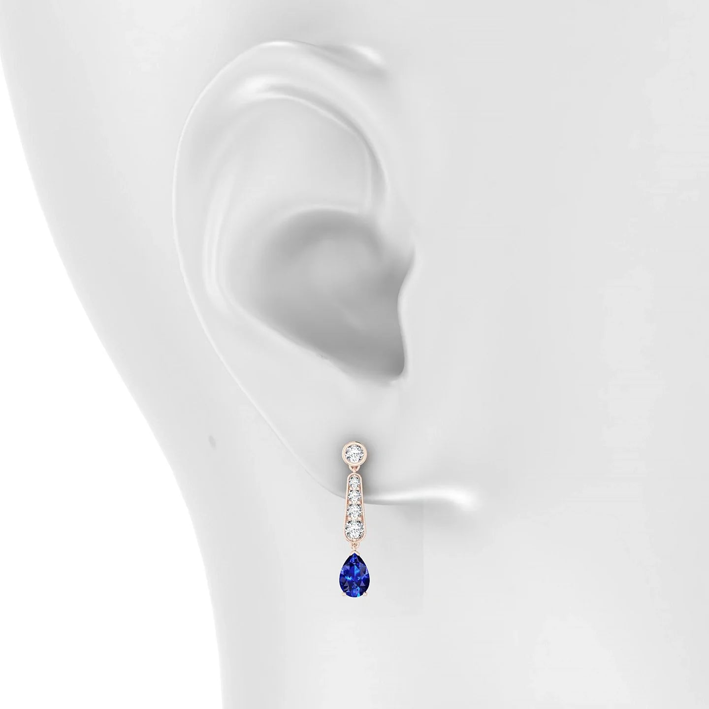 Favor | 18k Rose Gold 6 x 4 mm Pear Sapphire Earrings