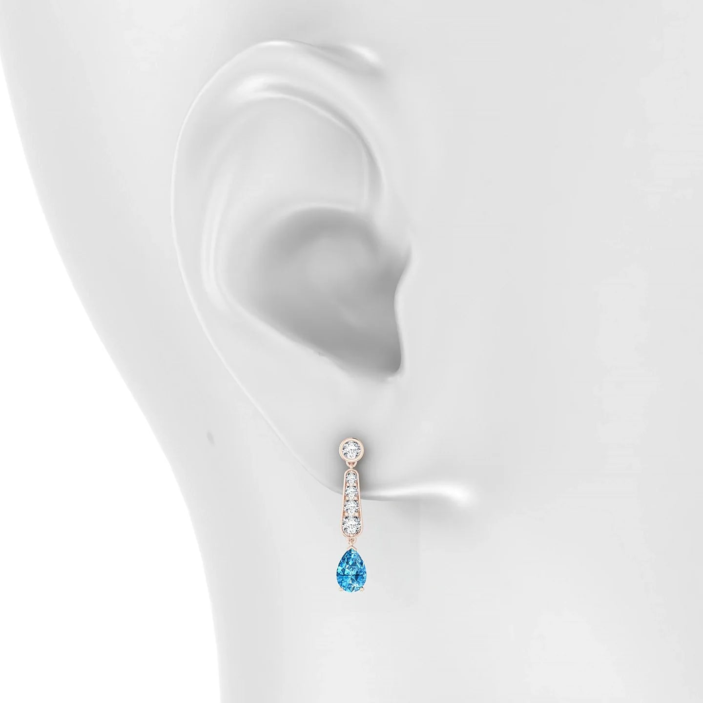 Favor | 18k Rose Gold 6 x 4 mm Pear Topaz Earrings