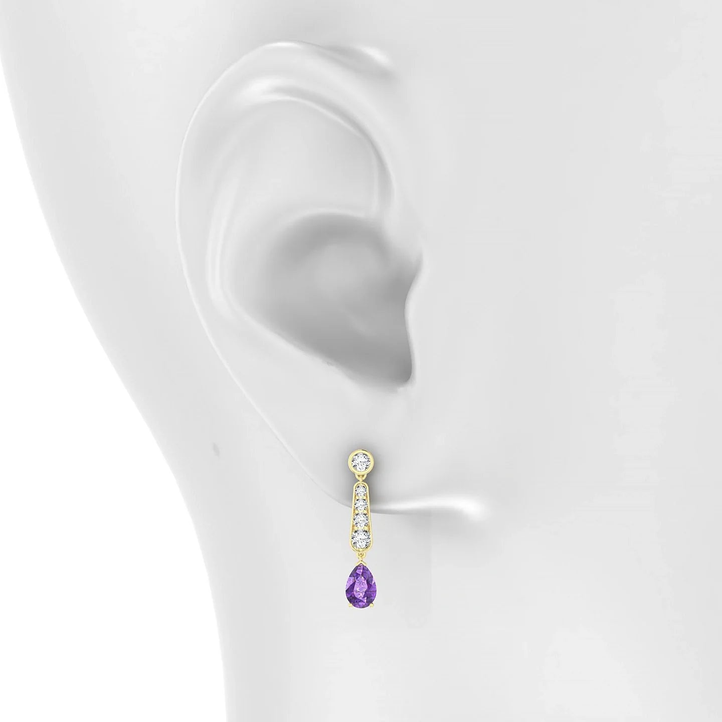 Favor | 18k Yellow Gold 6 x 4 mm Pear Amethyst Earrings