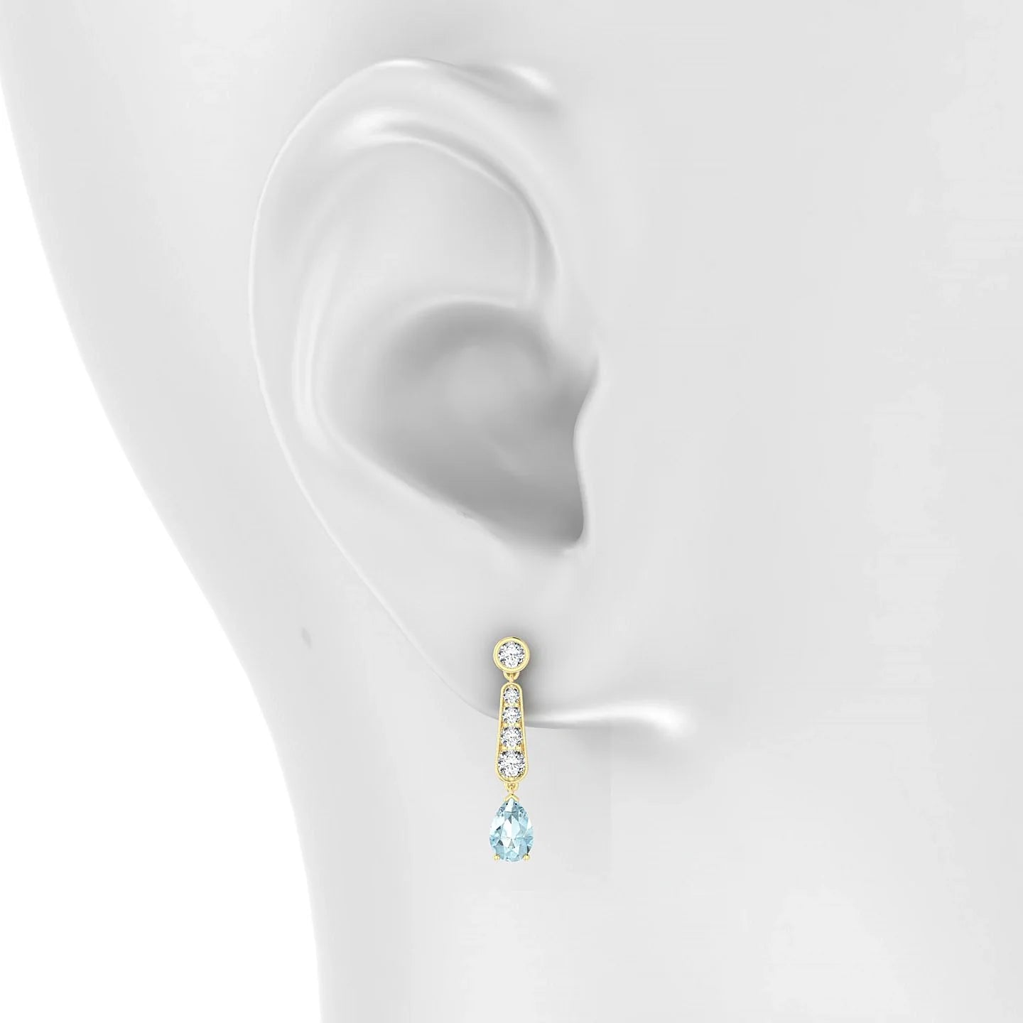 Favor | 18k Yellow Gold 6 x 4 mm Pear Aquamarine Earrings
