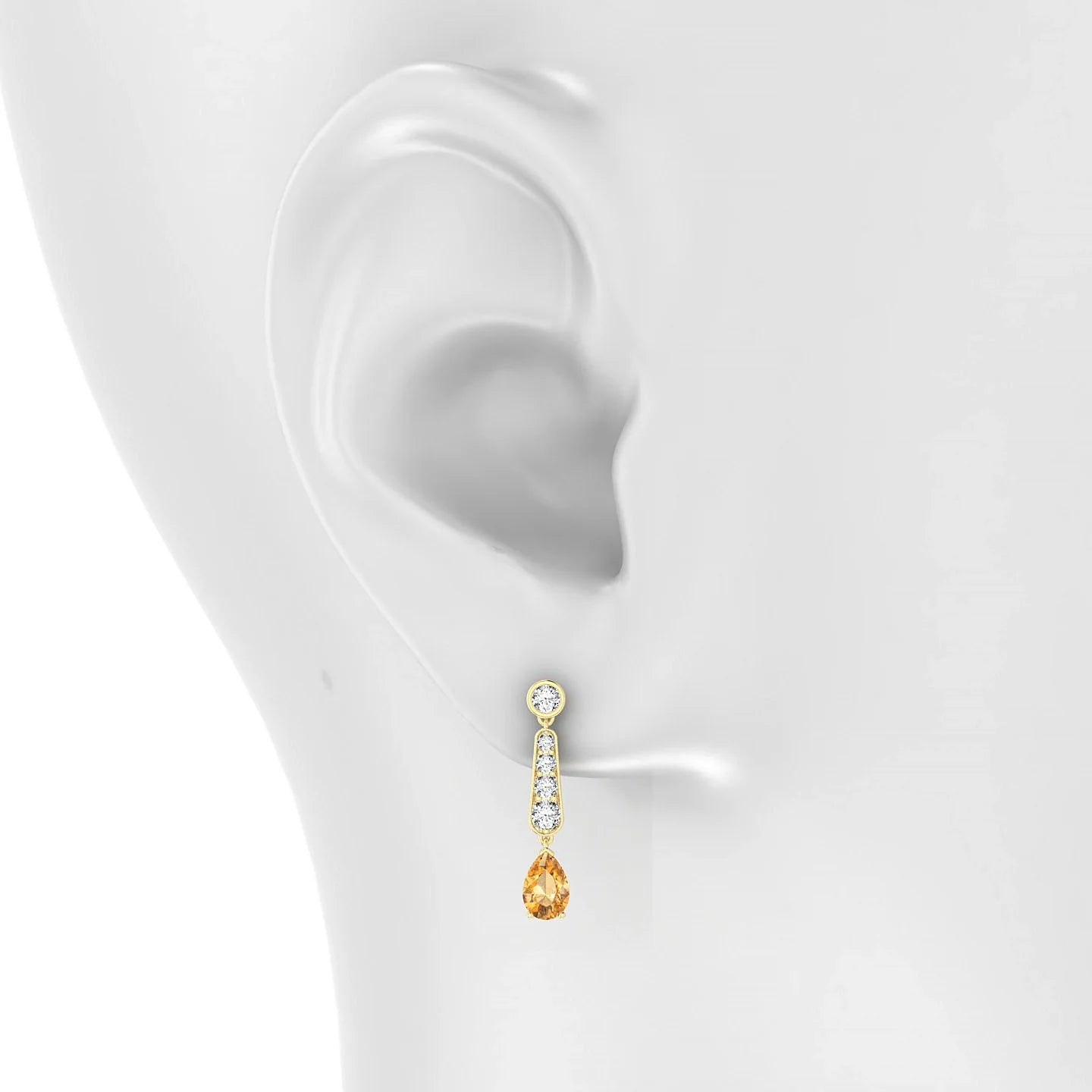 Favor | 18k Yellow Gold 6 x 4 mm Pear Citrine Earrings