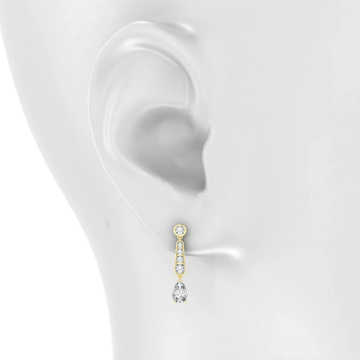 Favor | 18k Yellow Gold 6 x 4 mm Pear Diamond Earrings