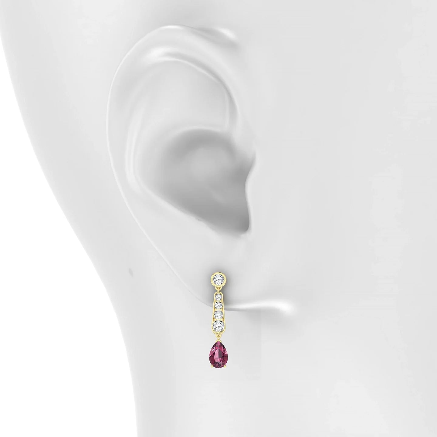 Favor | 18k Yellow Gold 6 x 4 mm Pear Rhodolite Earrings