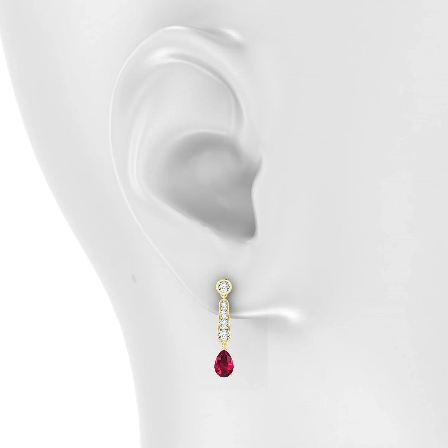 Favor | 18k Yellow Gold 6 x 4 mm Pear Ruby Earrings