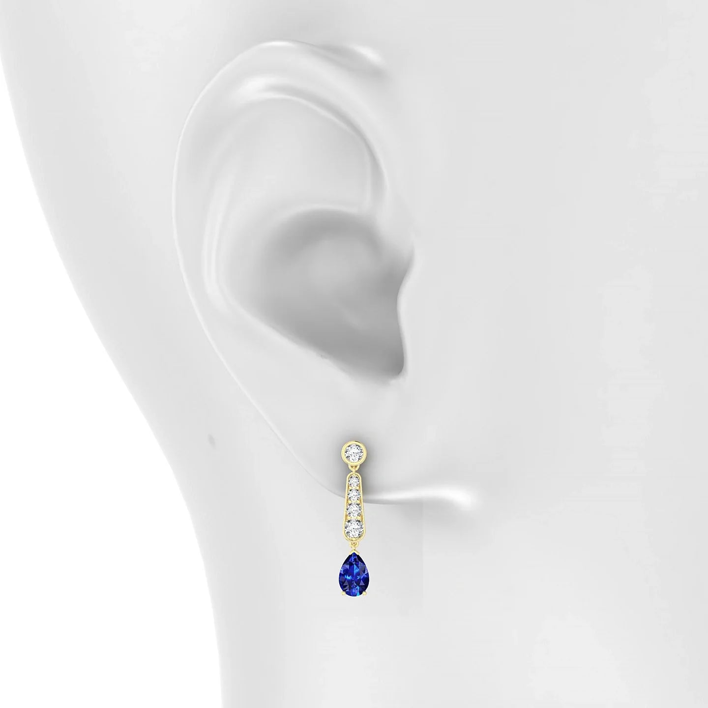 Favor | 18k Yellow Gold 6 x 4 mm Pear Sapphire Earrings