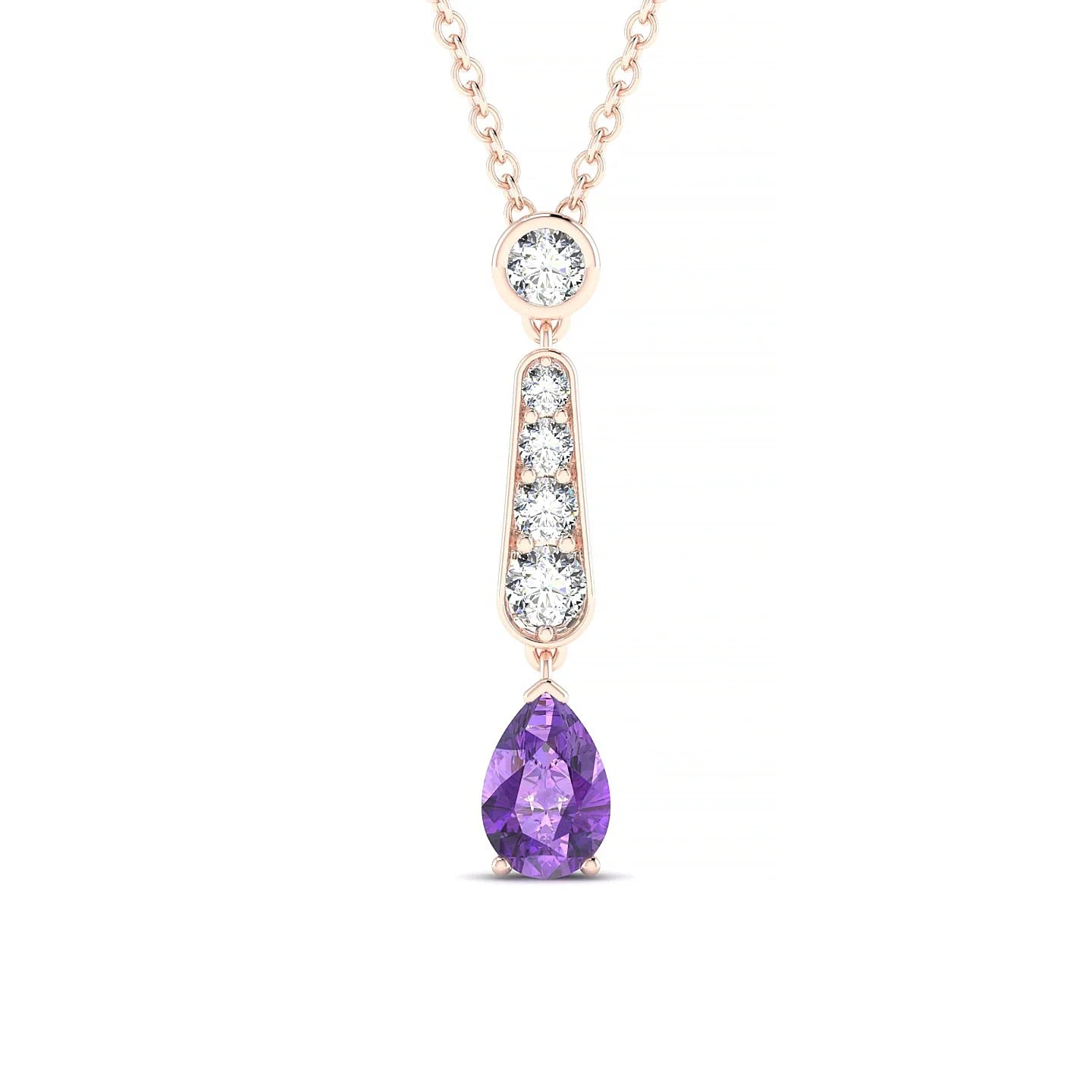 Favor | 18k Rose Gold 6 x 4 mm Pear Amethyst Pendant