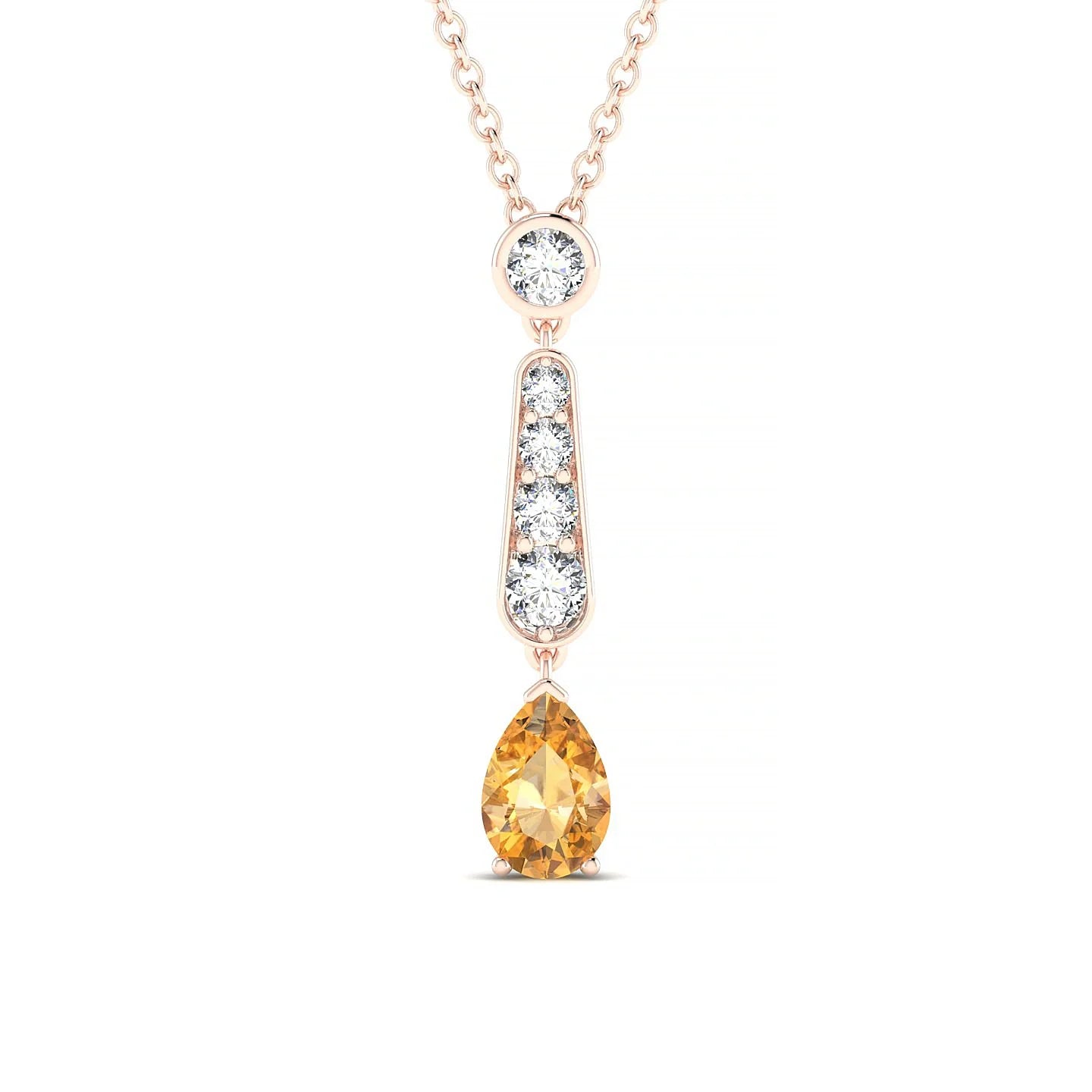 Favor | 18k Rose Gold 6 x 4 mm Pear Citrine Pendant