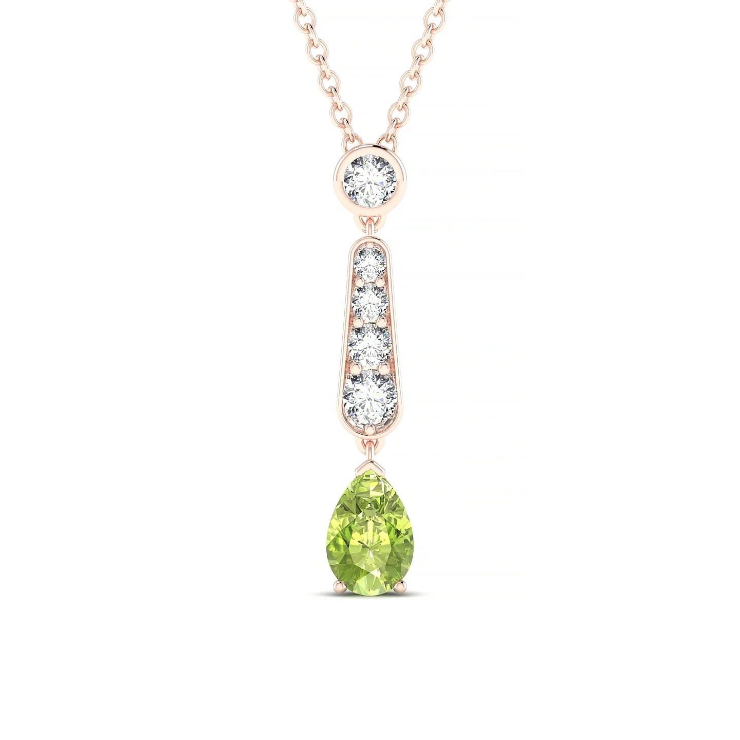 Favor | 18k Rose Gold 6 x 4 mm Pear Peridot Pendant