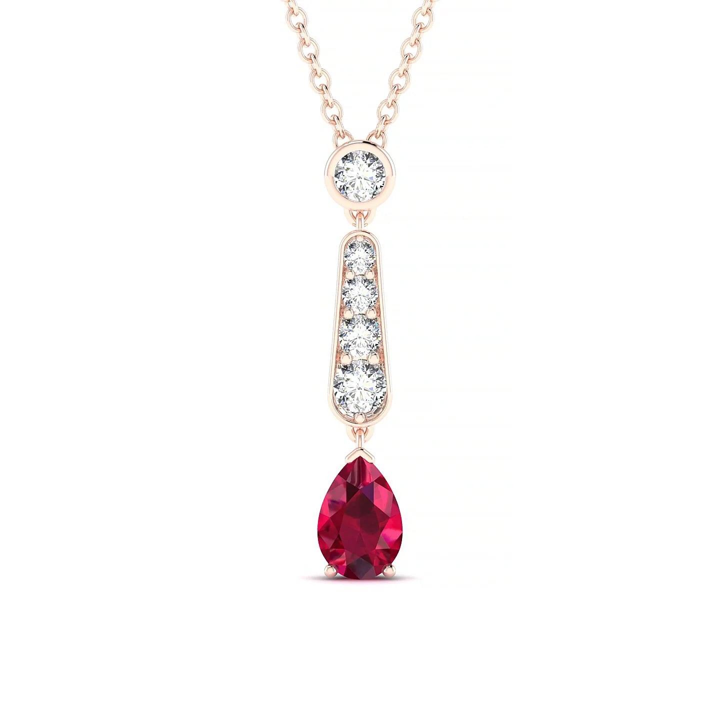 Favor | 18k Rose Gold 6 x 4 mm Pear Ruby Pendant