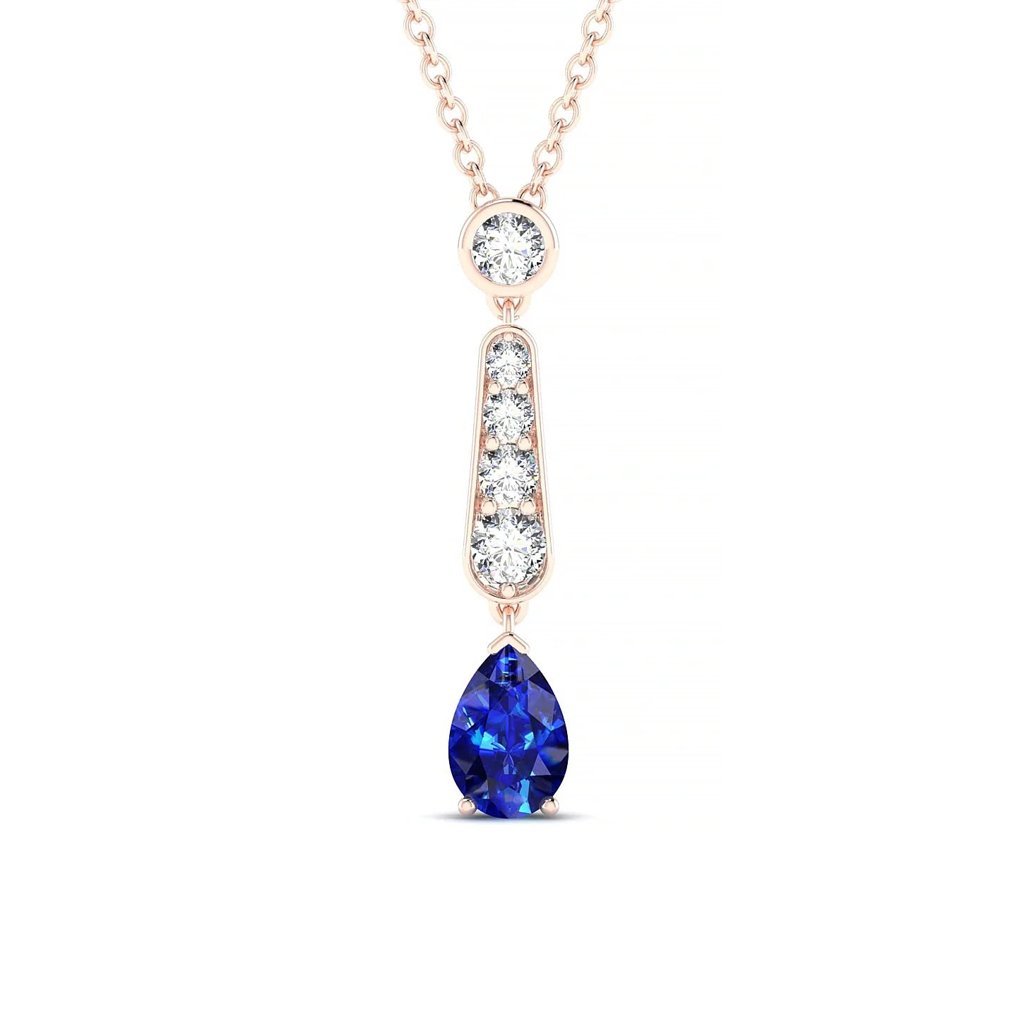 Favor | 18k Rose Gold 6 x 4 mm Pear Sapphire Pendant