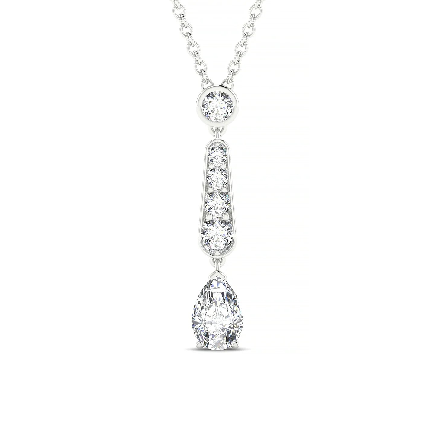 Favor | 18k White Gold 6 x 4 mm Pear Diamond Pendant