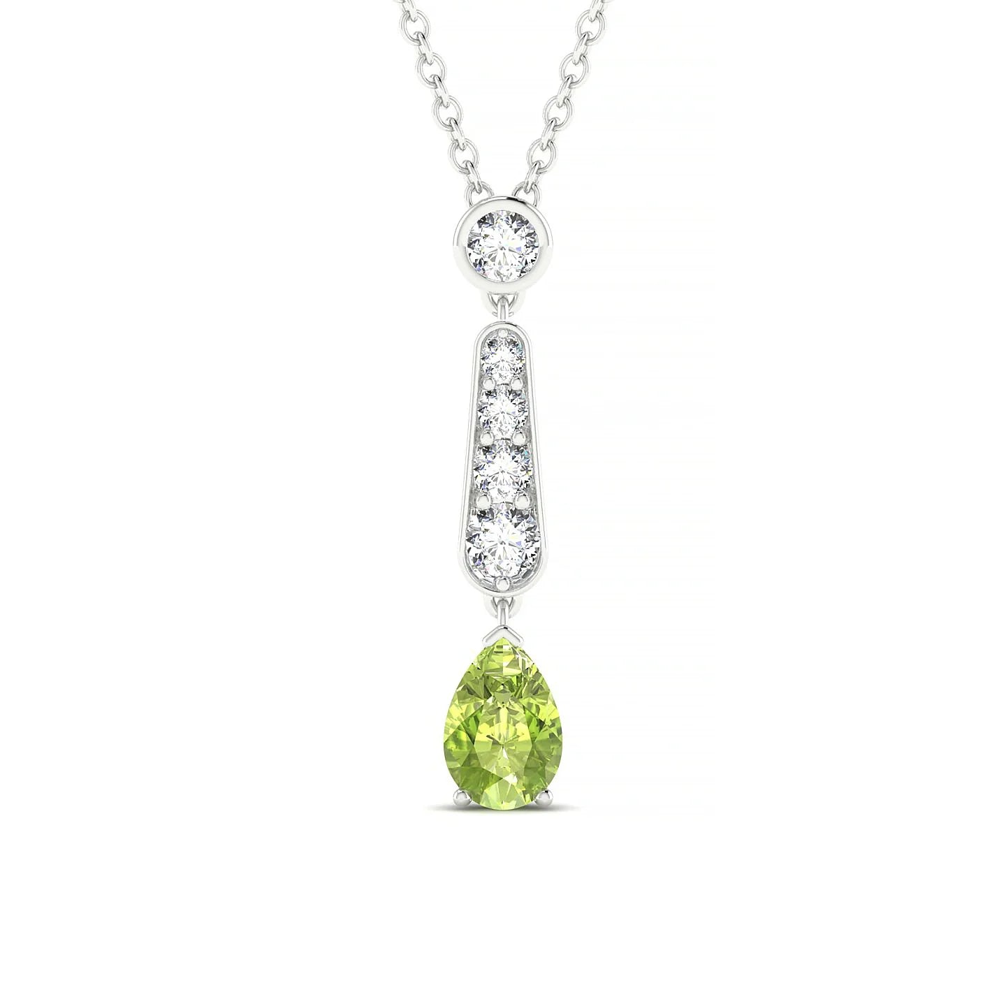 Favor | 18k White Gold 6 x 4 mm Pear Peridot Pendant