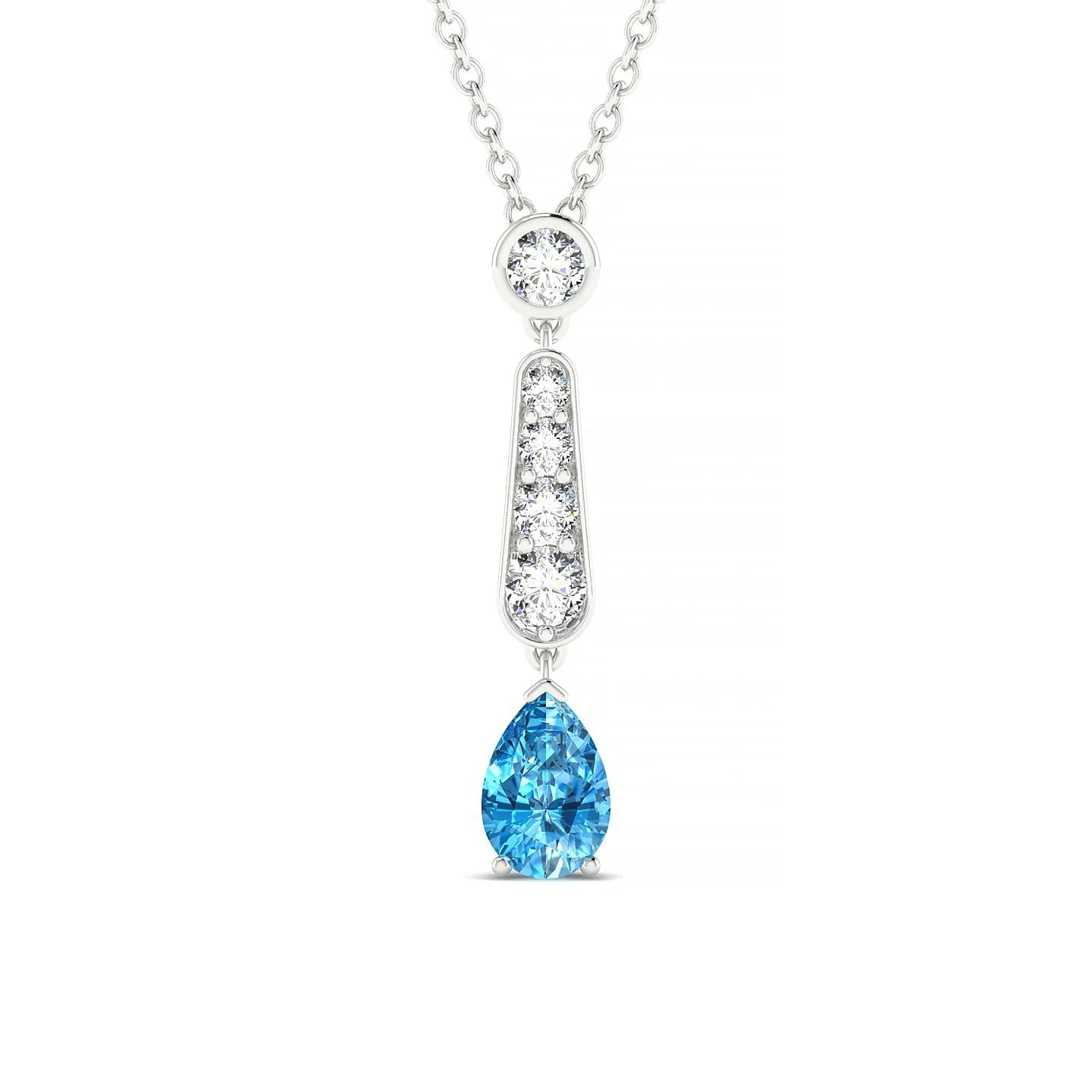 Favor | 18k White Gold 6 x 4 mm Pear Topaz Pendant