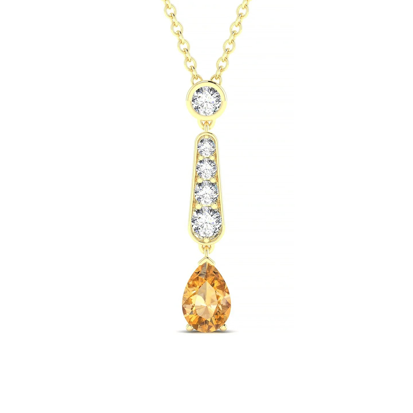 Favor | 18k Yellow Gold 6 x 4 mm Pear Citrine Pendant