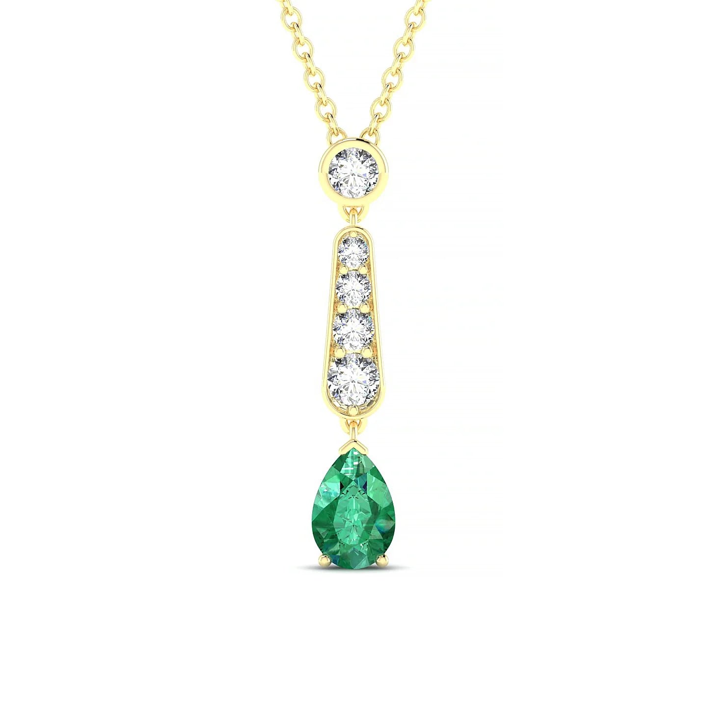 Favor | 18k Yellow Gold 6 x 4 mm Pear Emerald Pendant