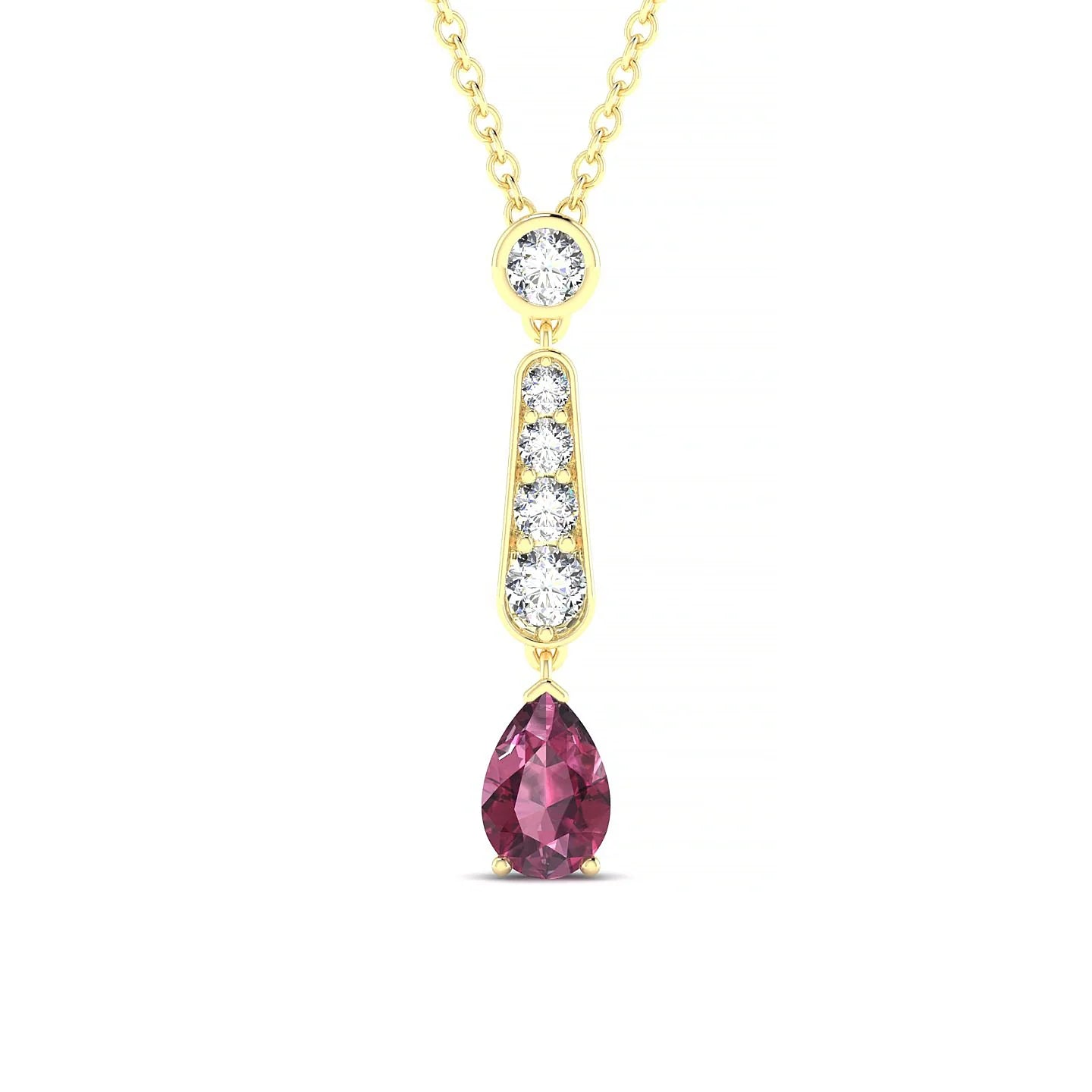 Favor | 18k Yellow Gold 6 x 4 mm Pear Rhodolite Pendant