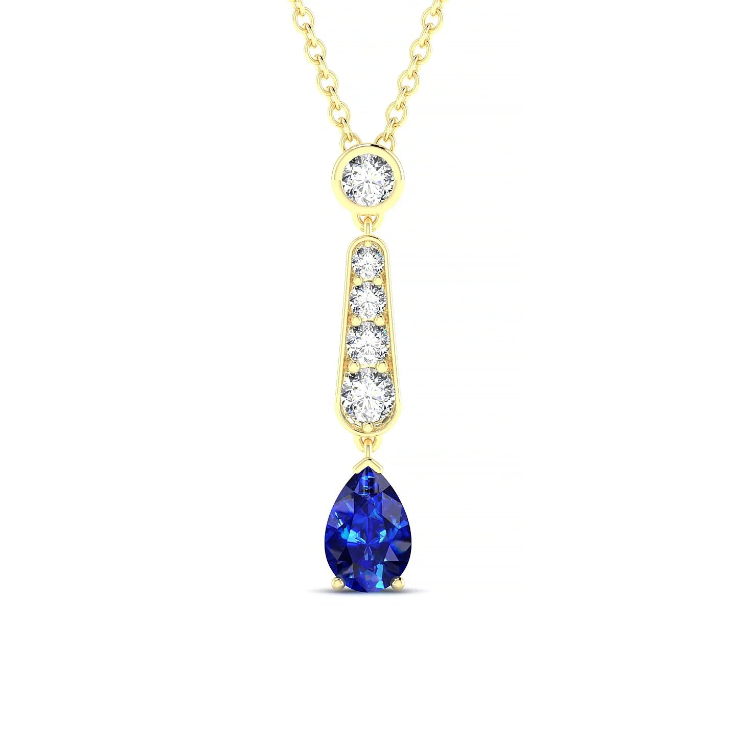 Favor | 18k Yellow Gold 6 x 4 mm Pear Sapphire Pendant
