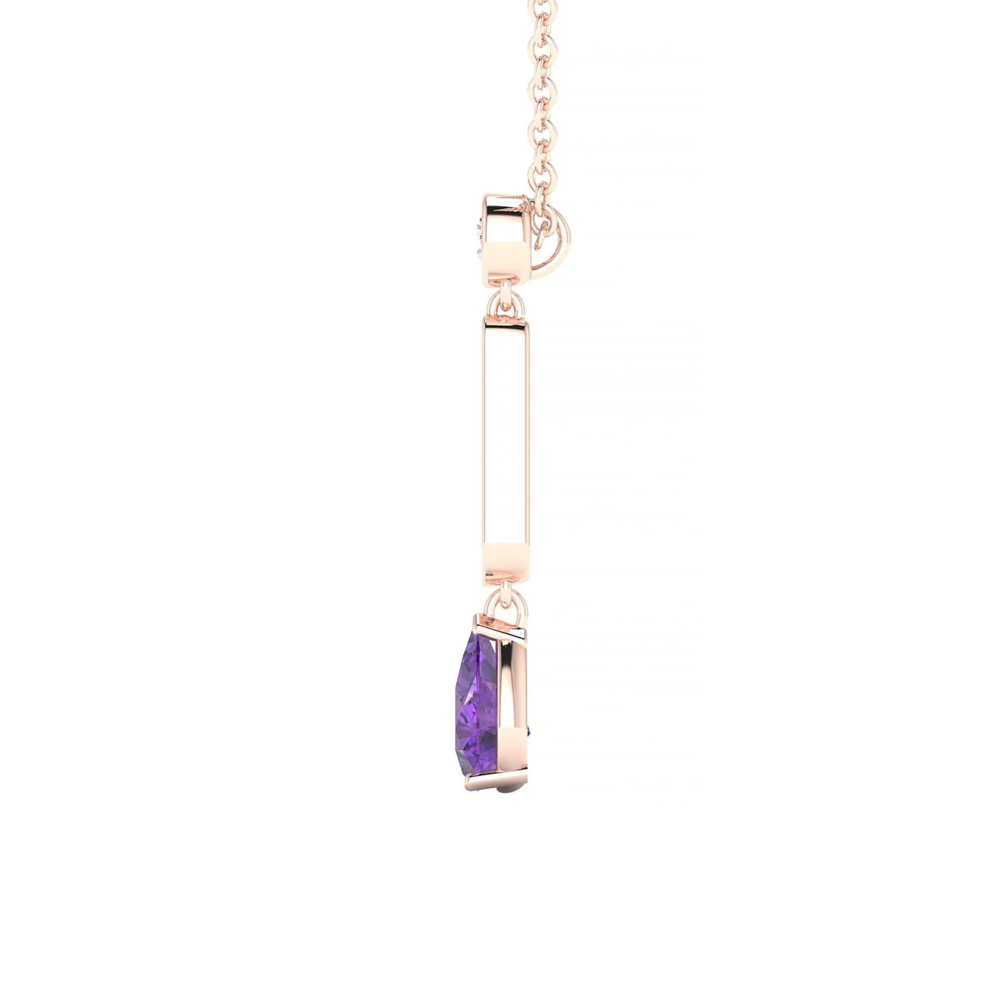 Favor | 18k Rose Gold 6 x 4 mm Pear Amethyst Pendant