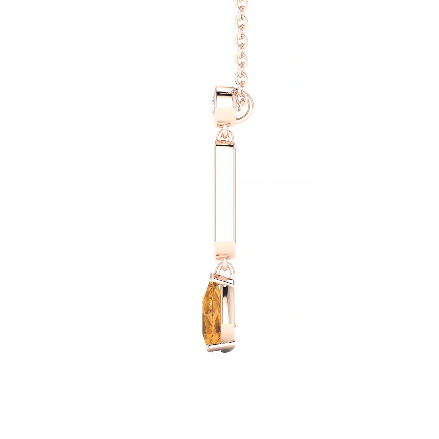 Favor | 18k Rose Gold 6 x 4 mm Pear Citrine Pendant