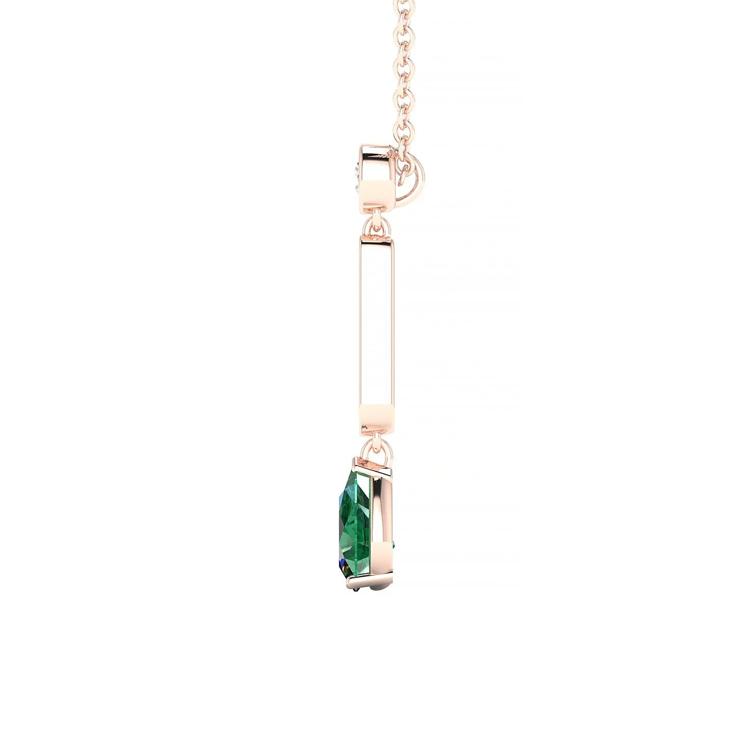 Favor | 18k Rose Gold 6 x 4 mm Pear Emerald Pendant