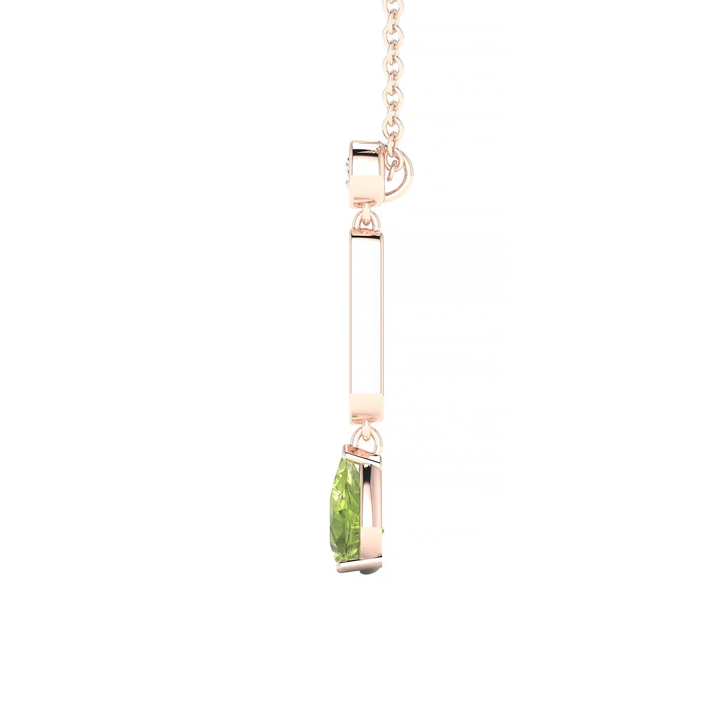 Favor | 18k Rose Gold 6 x 4 mm Pear Peridot Pendant