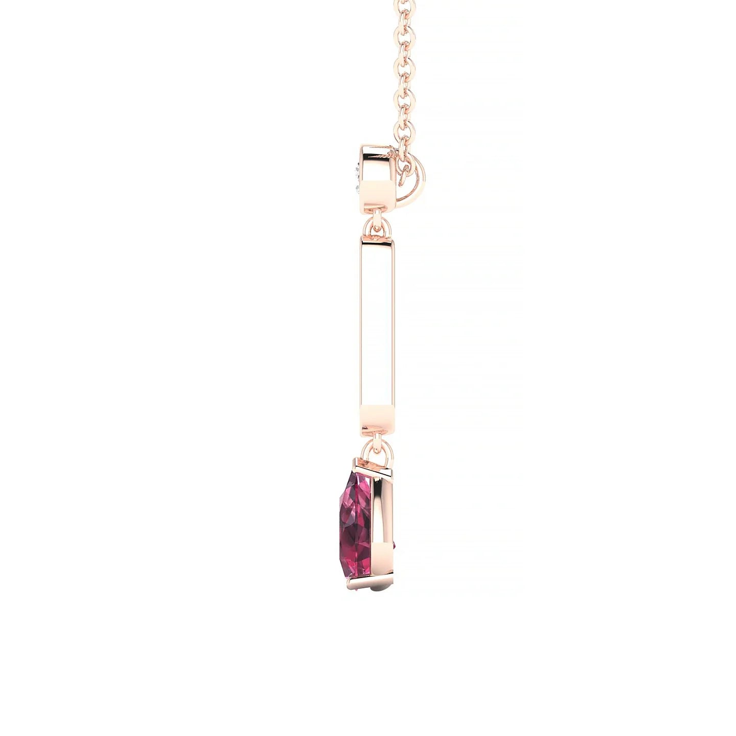 Favor | 18k Rose Gold 6 x 4 mm Pear Rhodolite Pendant