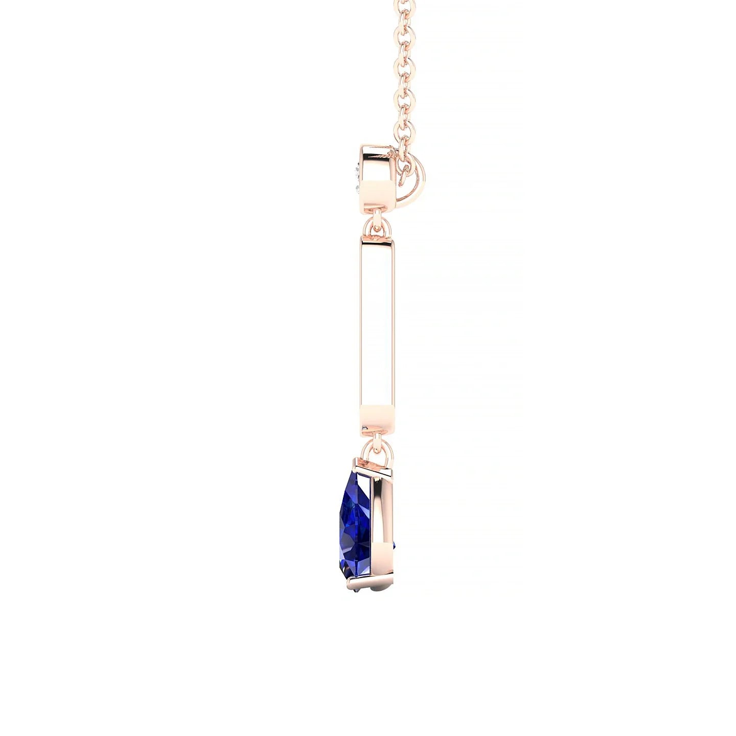 Favor | 18k Rose Gold 6 x 4 mm Pear Sapphire Pendant